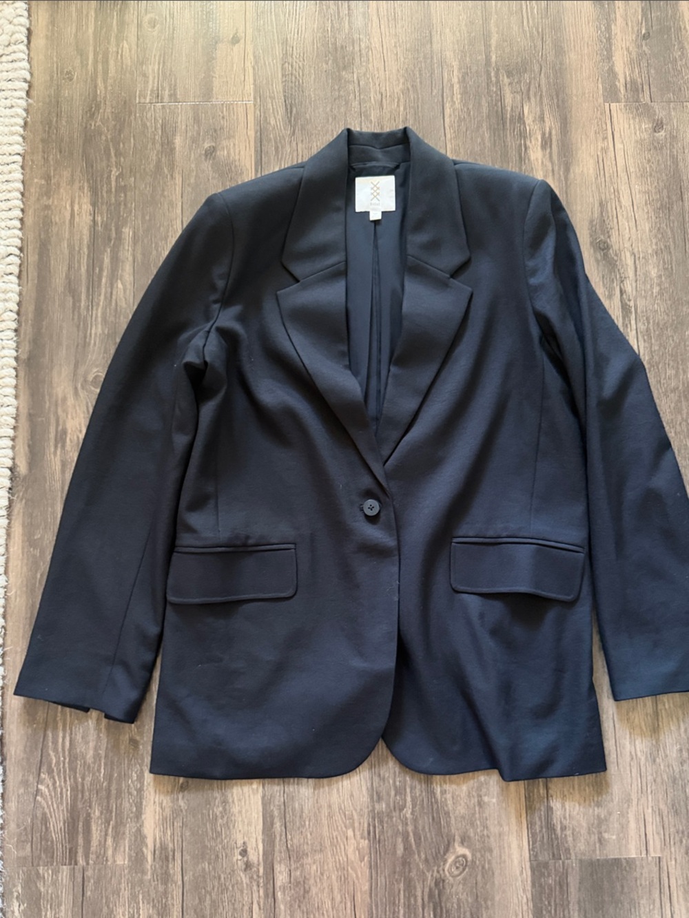 RHONE Black Single-Button Notch Lapel Blazer